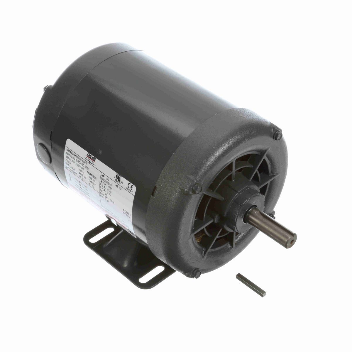 LEESON Special Voltage Motor, 0.50 HP, 3 Ph, 60 Hz, 575 V, 1800 RPM, 56 Frame, DP - LM34062
