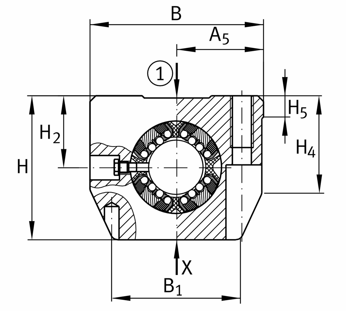Узел с шарикоподшипником для линейного перемещения INA KGSNS20-PP-AS
