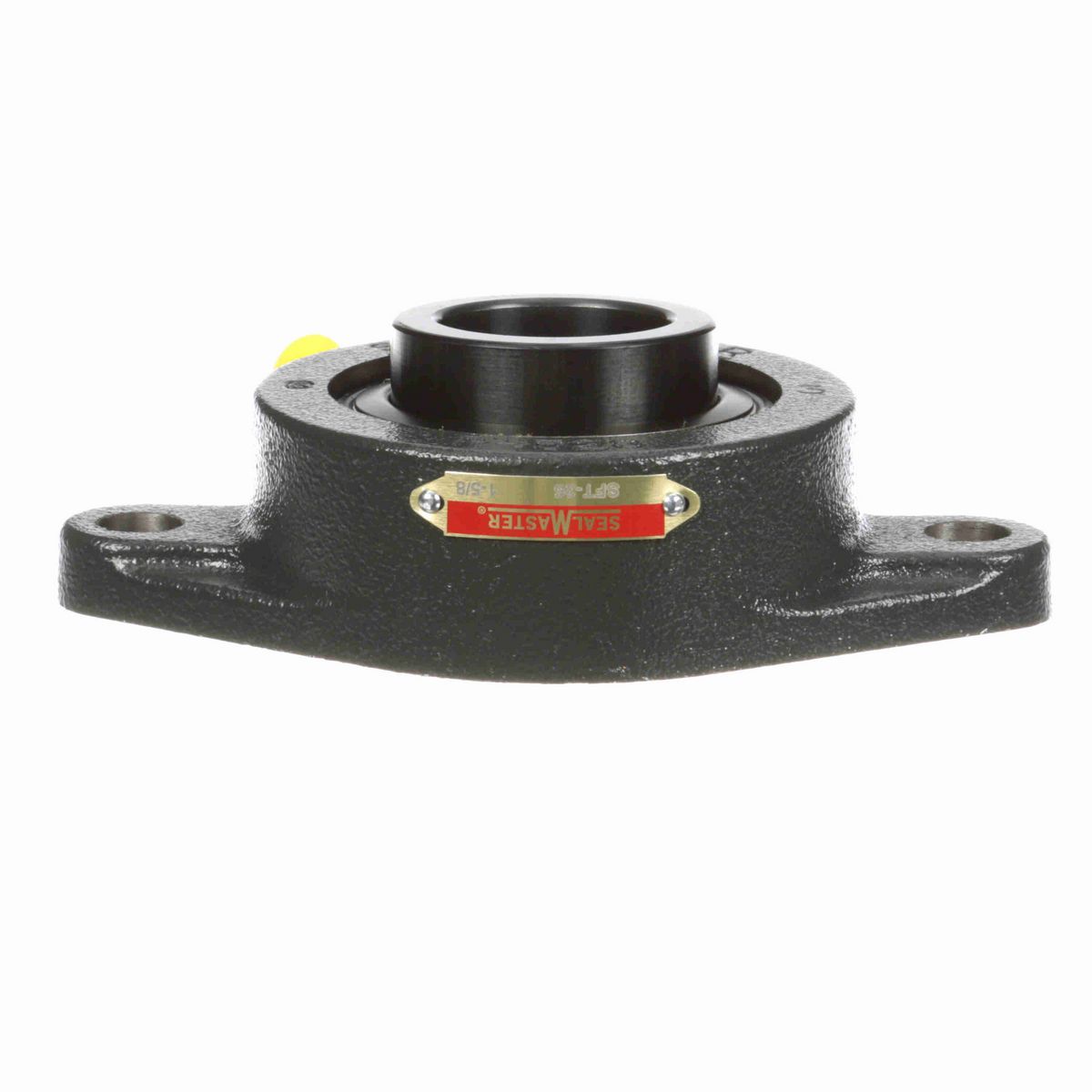 Sealmaster Mounted Cast Iron Two Bolt Flange Ball Bearing - 52100 Bearing Steel, Black Oxided - Setscrew Lock - SFT-26