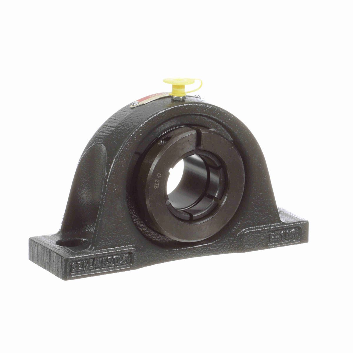 Sealmaster Mounted Cast Iron Two Bolt Low Base Pillow Block Ball Bearing - 52100 Bearing Steel, Black Oxided - Concentric Lock - NPL-22T
