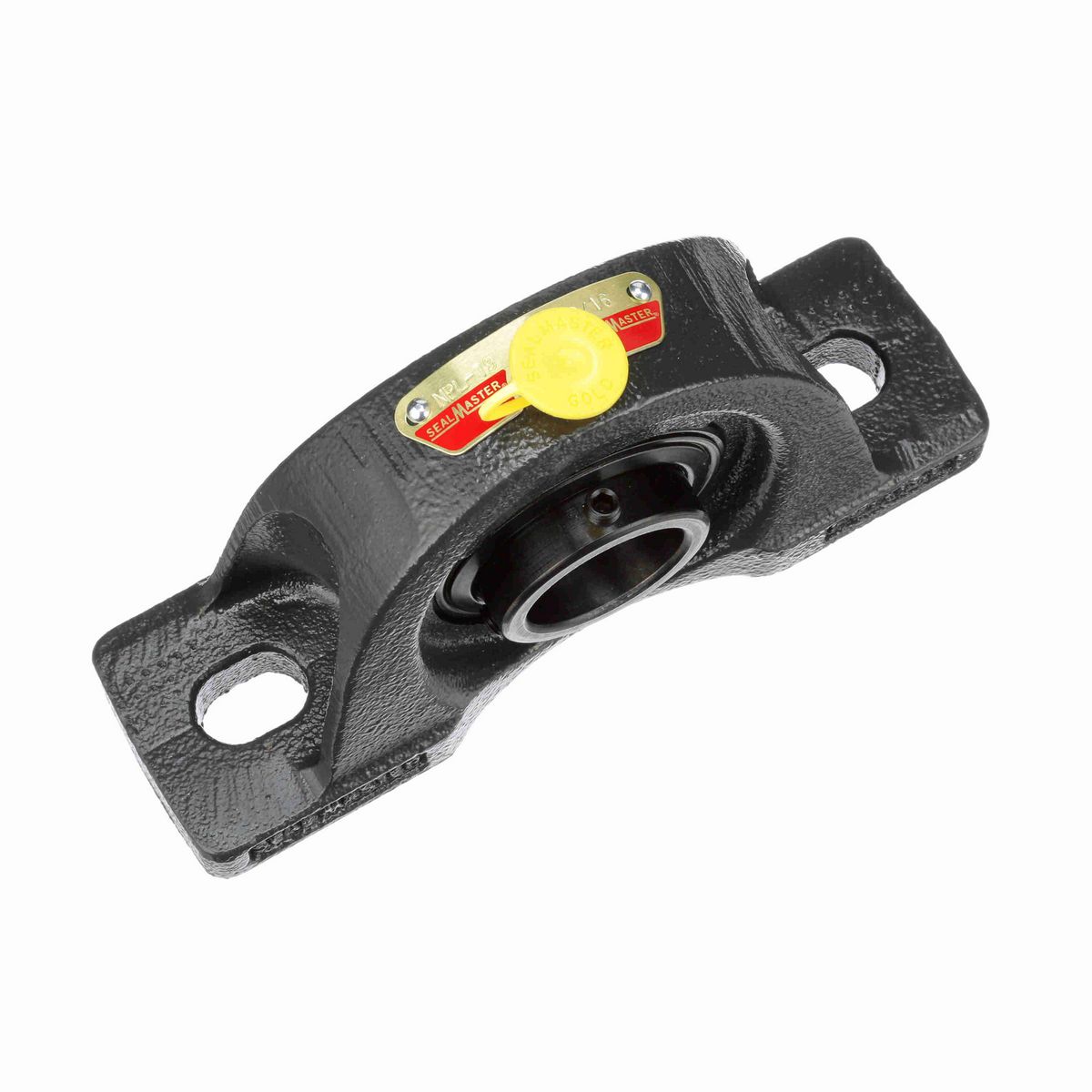 Sealmaster Mounted Cast Iron Two Bolt Low Base Pillow Block Ball Bearing - 52100 Bearing Steel, Black Oxided - Setscrew Lock - NPL-19