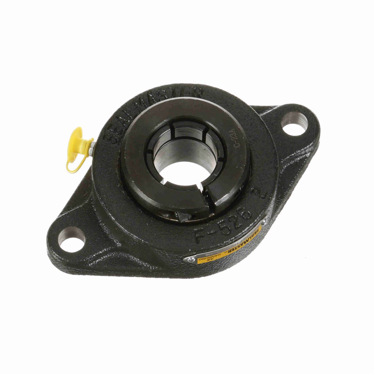 Sealmaster Mounted Cast Iron Two Bolt Flange Ball Bearing - 52100 Bearing Steel, Black Oxided - Concentric Lock - High Speed - SFT-20T HS