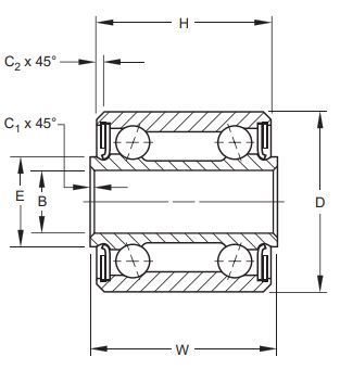 Авиационный прецизионный двухрядный шарикоподшипник RBC MDW Series MDW5FS464