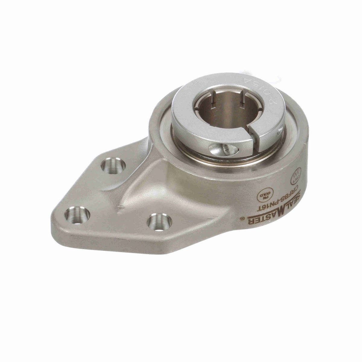 Sealmaster Mounted Stainless Steel Three Bolt Flange Bracket Ball Bearing - 52100 Bearing Steel, Phosphorus Nickel Coated - Concentric Lock - Corrosion Resistant - CRFBS-PN16T