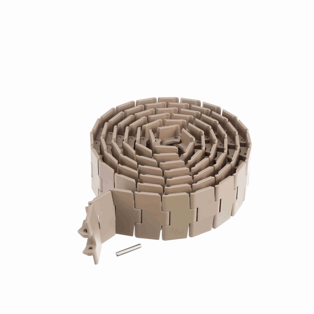 System Plast 879B Side-flexing Solid Top, Material: Tan Low Friction, Width: 4.5in, Pitch: 1.5in - LF879-K450