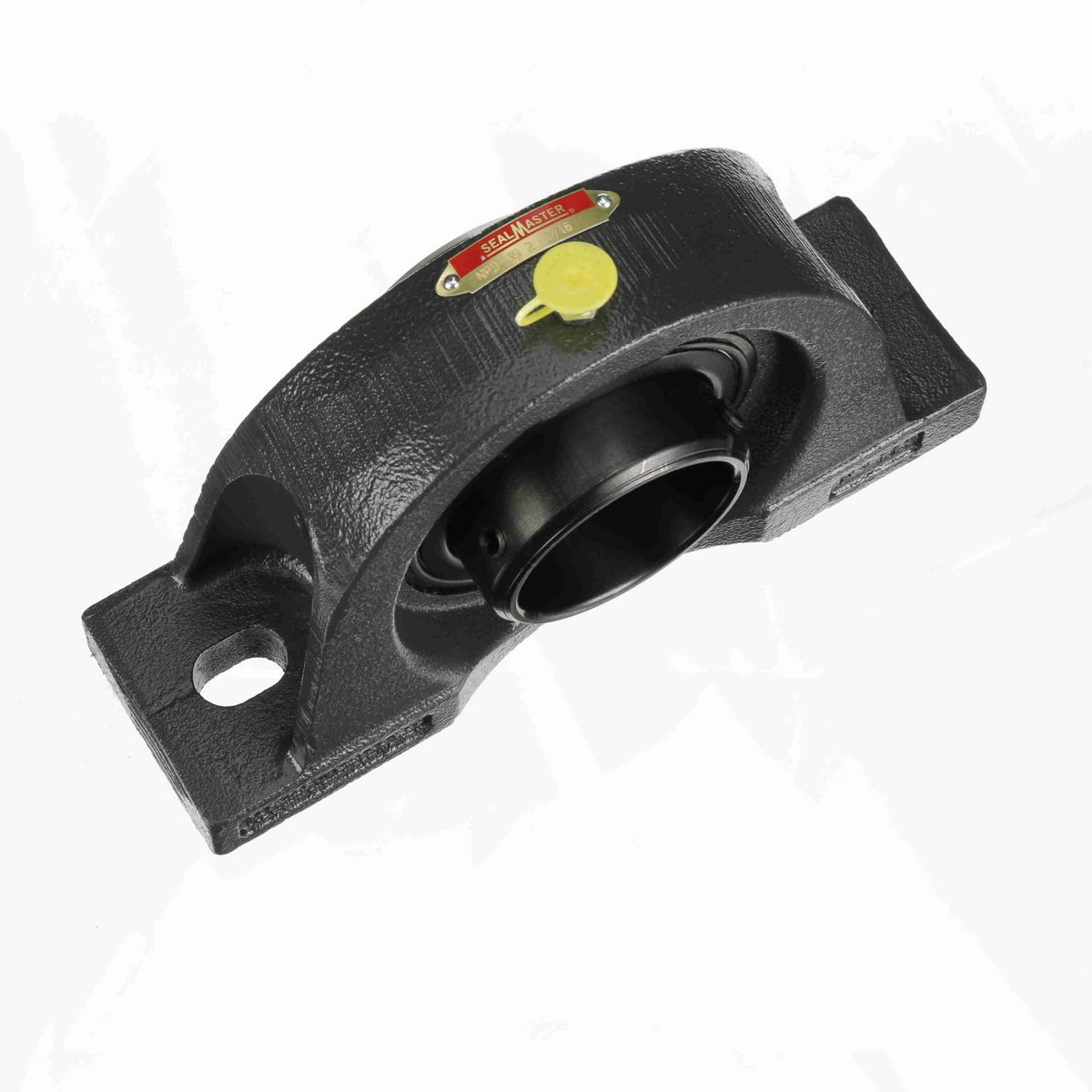 Sealmaster Mounted Cast Iron Two Bolt Pillow Block Ball Bearing - 52100 Bearing Steel, Black Oxided - Double Setscrew Lock - NPD-39