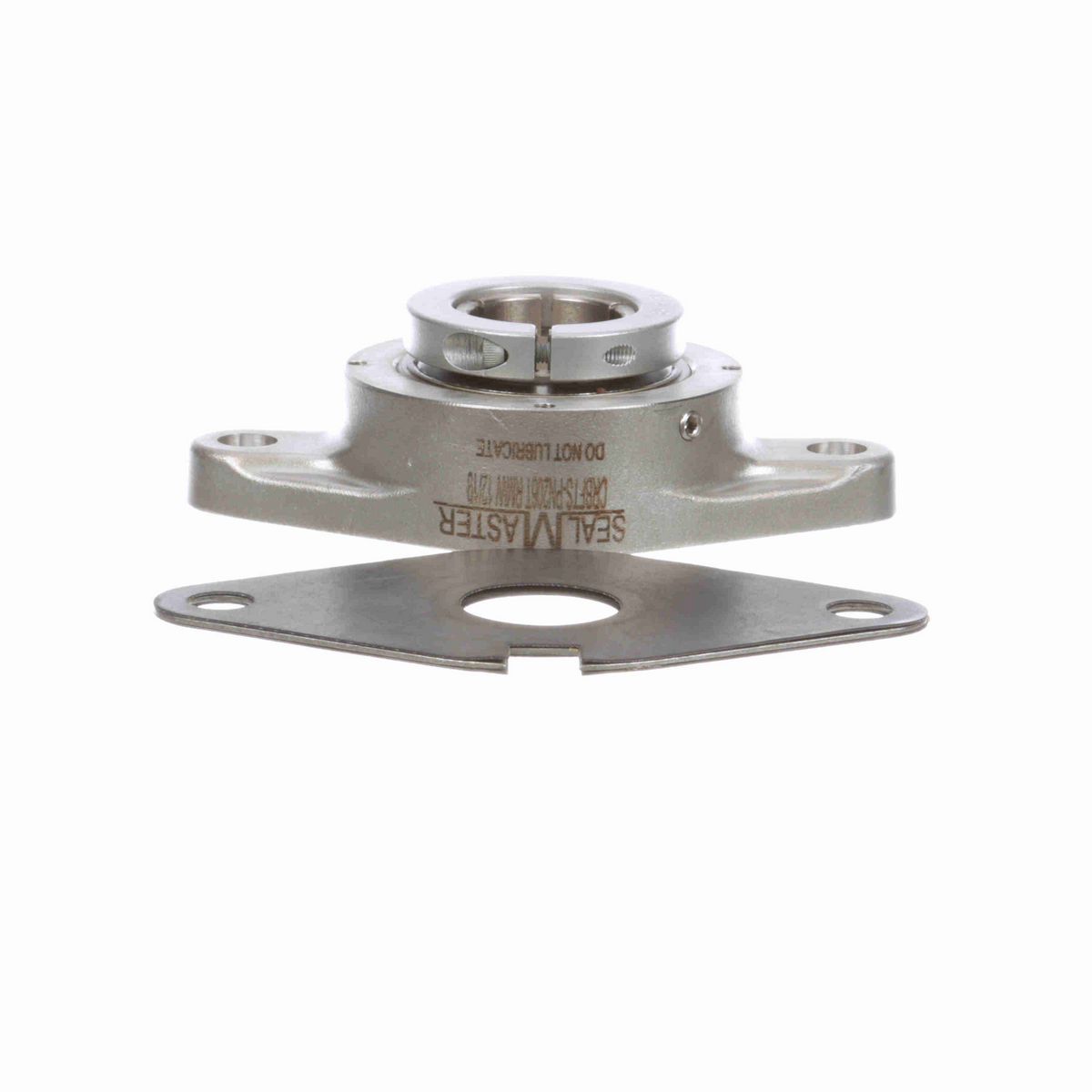 Sealmaster Mounted Stainless Steel Two Bolt Flange Ball Bearing - 52100 Bearing Steel, Phosphorus Nickel Coated - Concentric Lock - Corrosion Resistant - Reduced Maintenance - Lubed for Life - CRBFTS-PN206T RMW