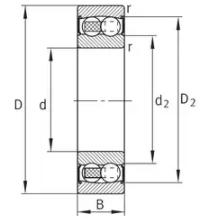 Самоустанавливающийся шариковый подшипник HGF 1502-2RS