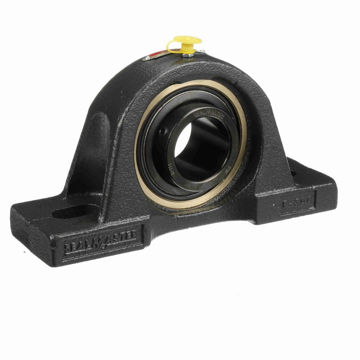 Sealmaster Mounted Cast Iron Two Bolt Pillow Block Ball Bearing - 52100 Bearing Steel, Black Oxided - Setscrew Lock - EMP-27