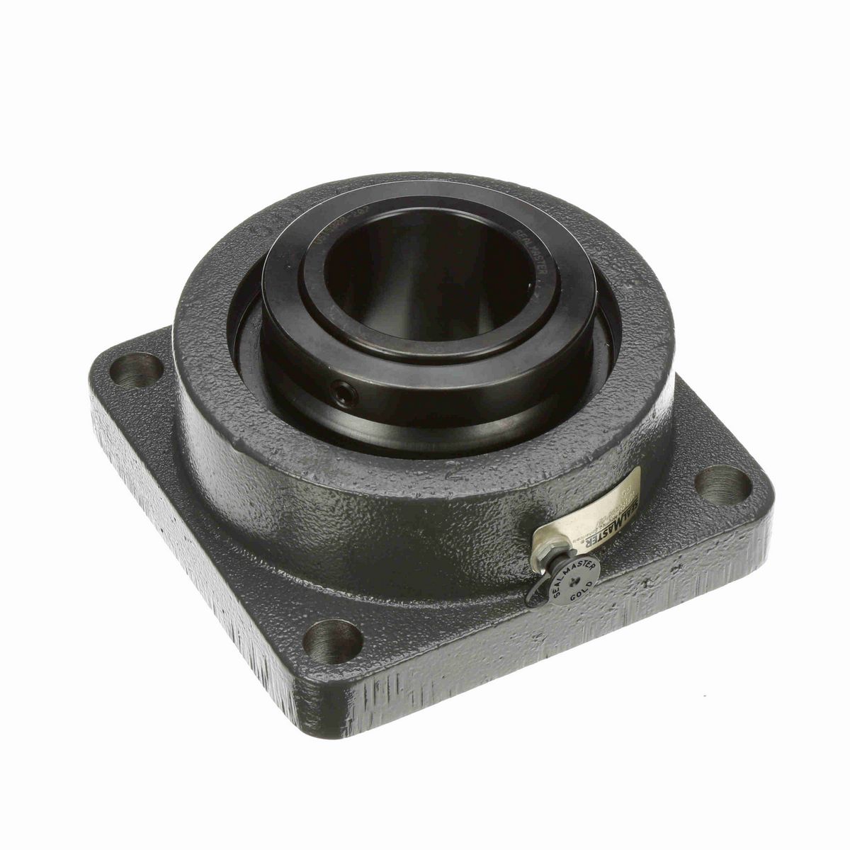 Sealmaster Mounted Ductile Iron Four Bolt Flange Spherical Roller - 52100 Bearing Steel, Black Oxided - Collar Mount Lock - USFBE5000-207