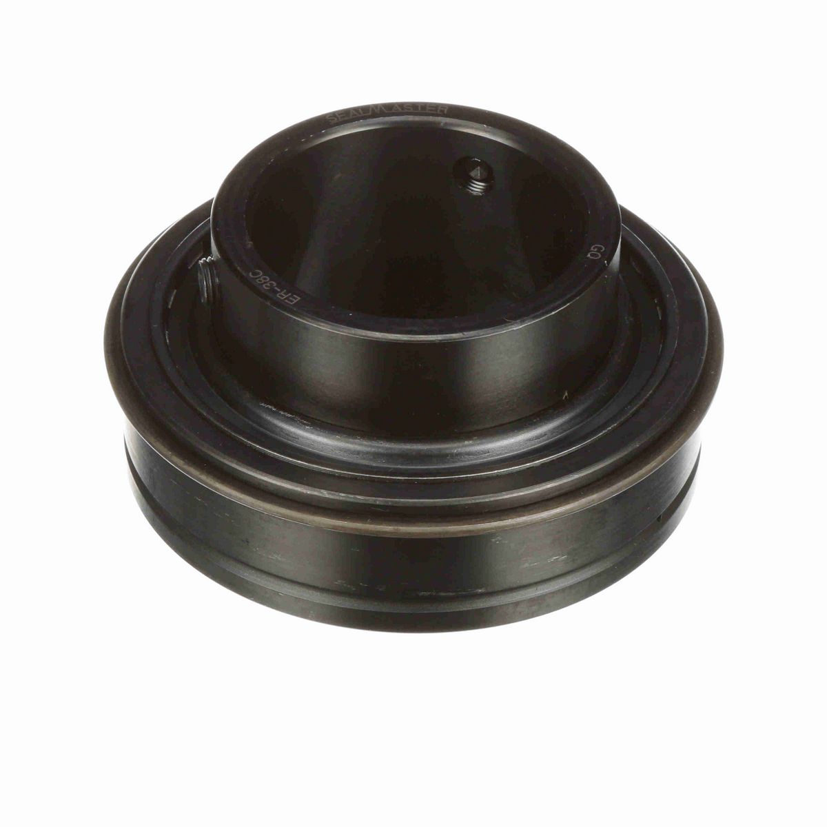 Sealmaster Mounted Insert Only Ball Bearing - 52100 Bearing Steel, Black Oxided - Setscrew Lock - ER-38C