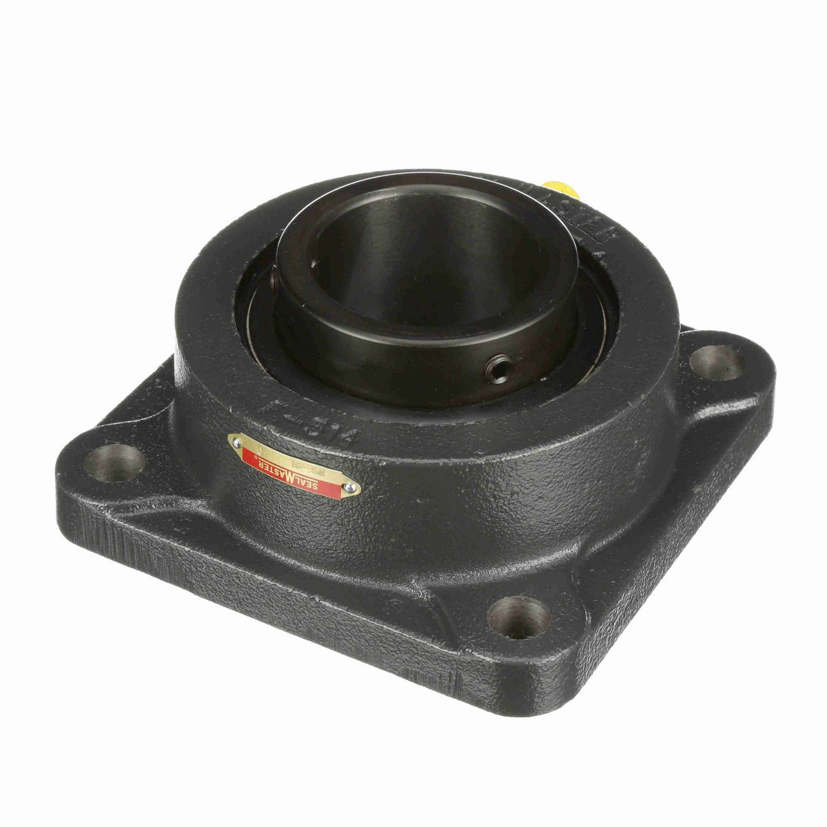 Sealmaster Mounted Cast Iron Four Bolt Flange Ball Bearing - 52100 Bearing Steel, Black Oxided - Setscrew Lock - MSF-48