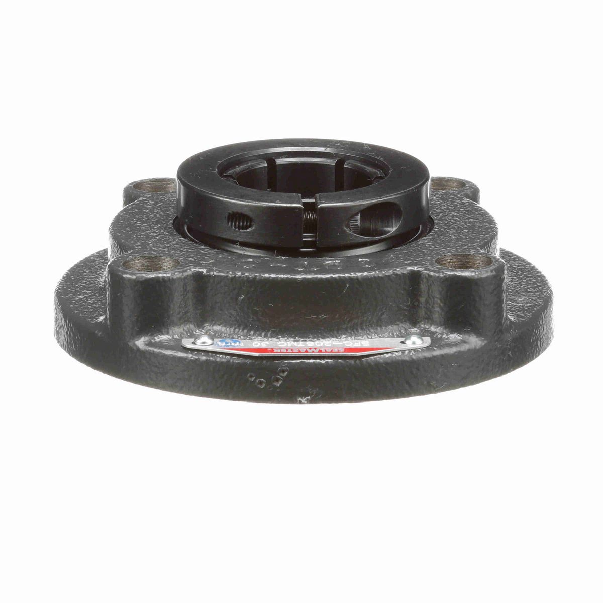 Sealmaster Mounted Cast Iron Flange Cartridge Ball Bearing - 52100 Bearing Steel, Black Oxided - Concentric Lock - SFC-206TMC