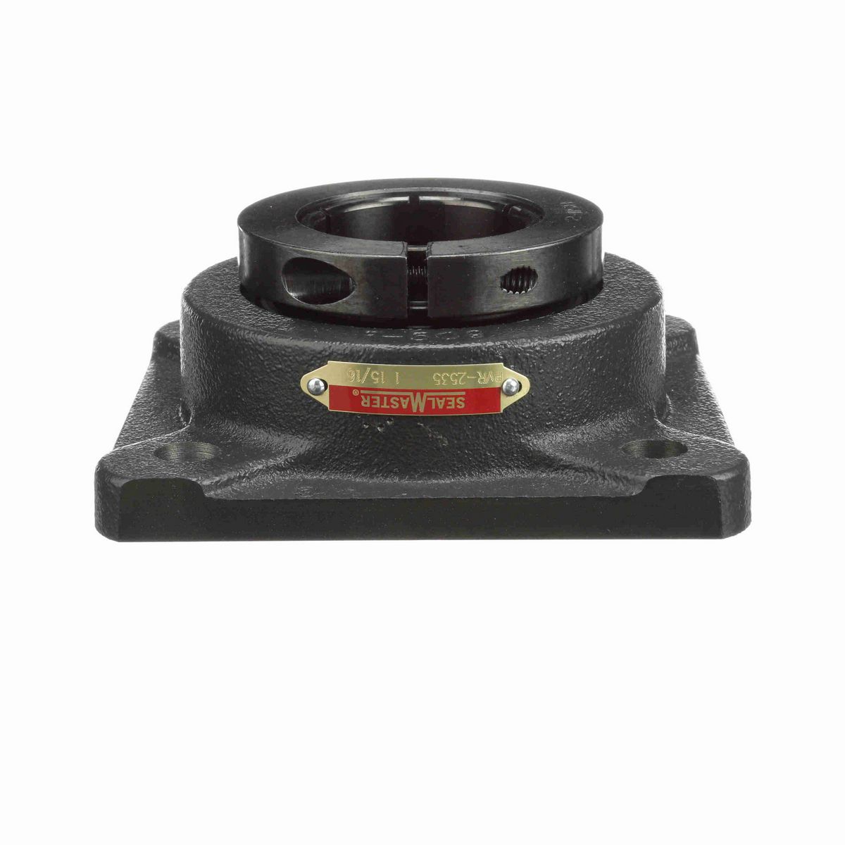Sealmaster Mounted Cast Iron Four Bolt Flange Ball Bearing - 52100 Bearing Steel, Black Oxided - Concentric Lock - High Temperature - PVR-2535