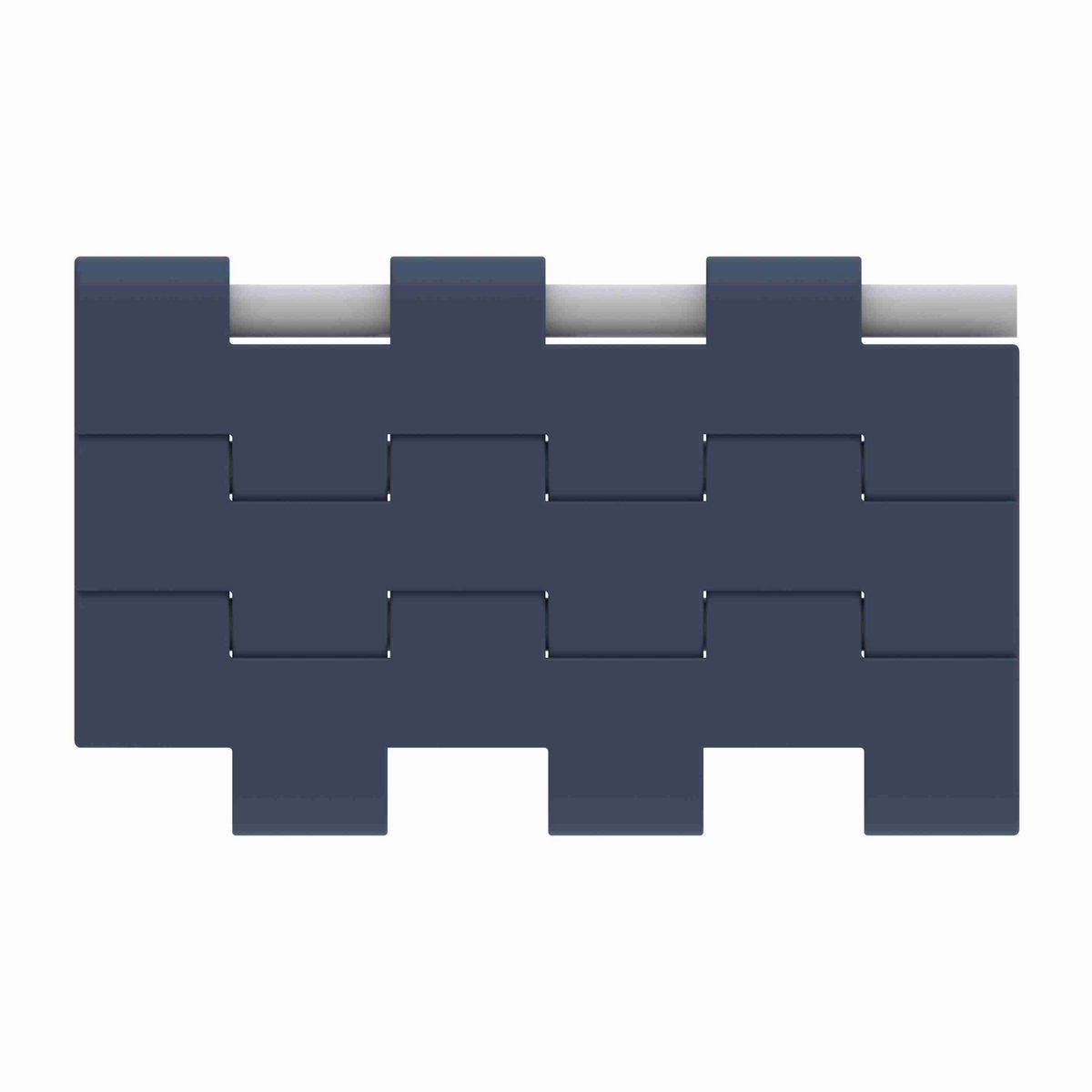 System Plast 2121FT Straight Running Solid Top, Material: NG evo (Gray Blue), Width: 3in, Pitch: 0.5in - NGE2121FT-K300