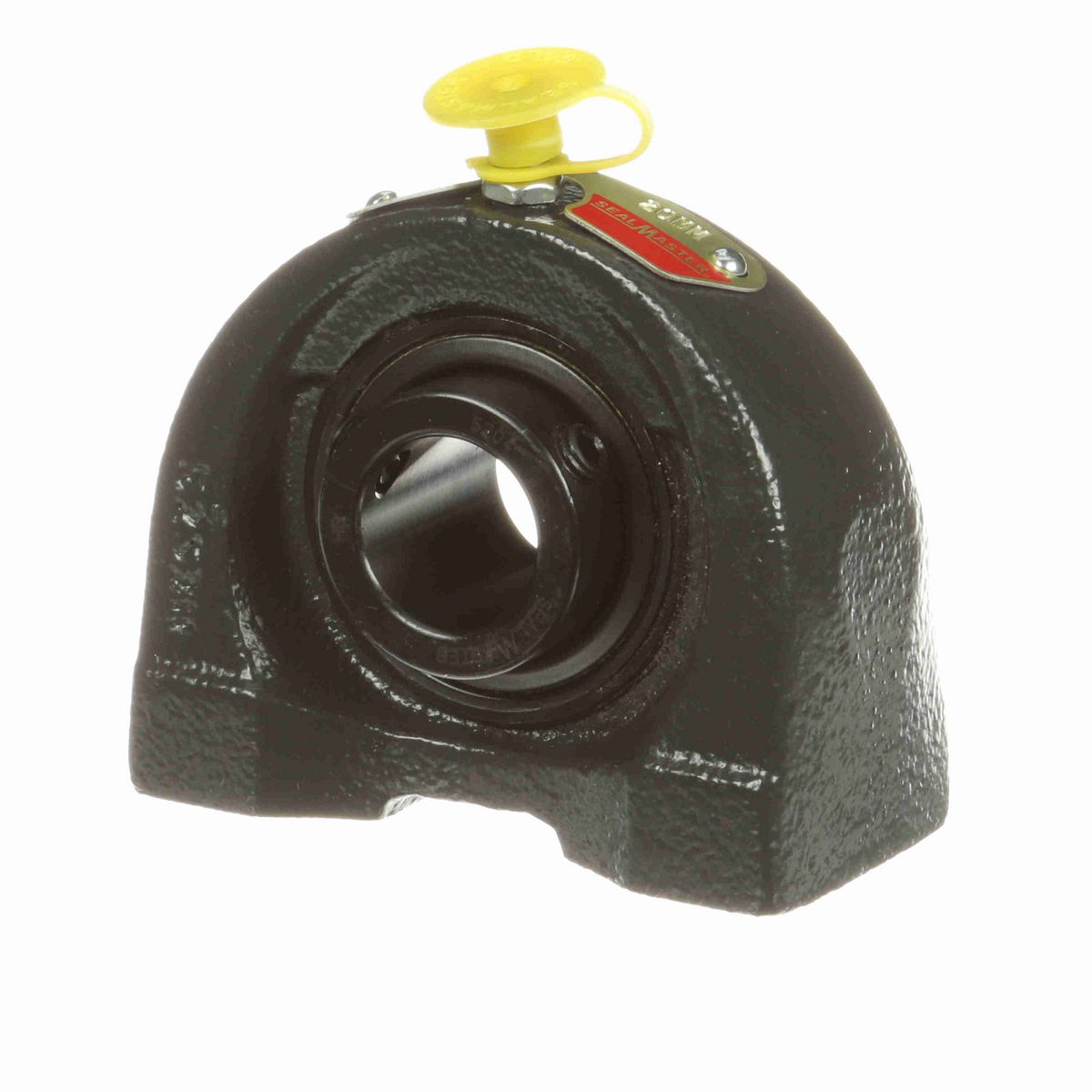 Sealmaster Mounted Cast Iron Tapped Base Pillow Block Ball Bearing - 52100 Bearing Steel, Black Oxided - Setscrew Lock - TB-204