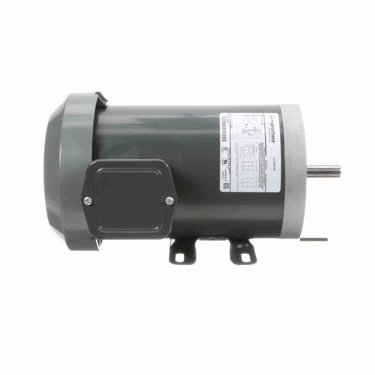 LEESON General Purpose Motor, 1 HP, 3 Ph, 60 Hz, 208-230/460 V, 1200 RPM, 56C Frame, TEFC - K1222