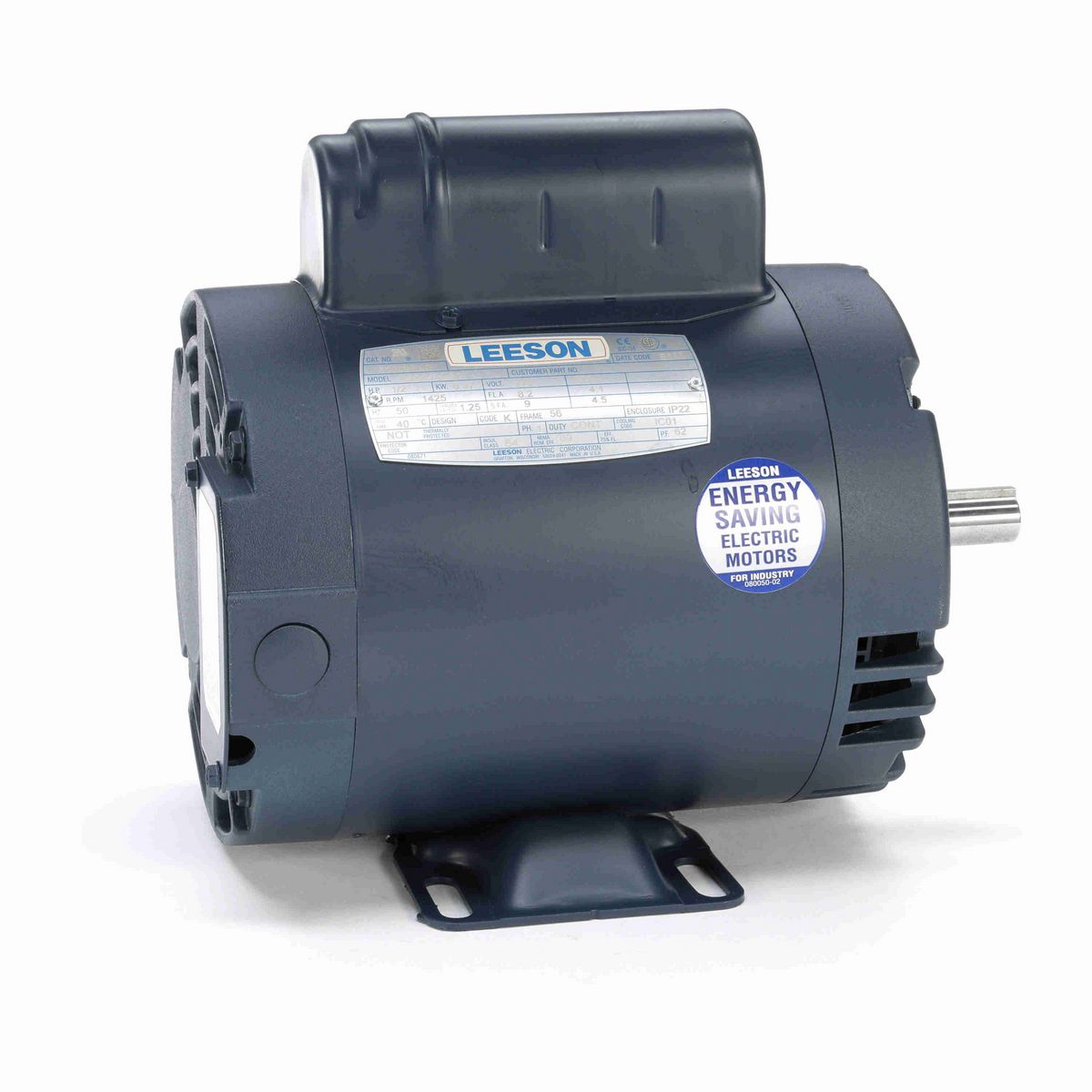 LEESON Special Voltage Motor, 0.50 HP, 1 Ph, 50 Hz, 110/220 V, 1500 RPM, 56 Frame, DP - 110395.00
