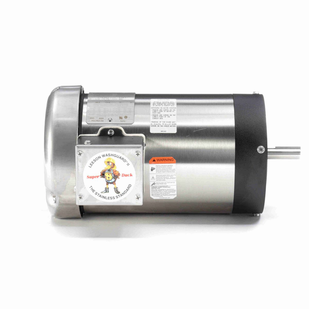 LEESON Washguard® ll General Purpose Motor, 2 & 1.50 HP, 3 Ph, 60 & 50 Hz, 230/460 & 190/380 V, 1800 & 1500 RPM, 56C Frame, TEFC - 119489.00