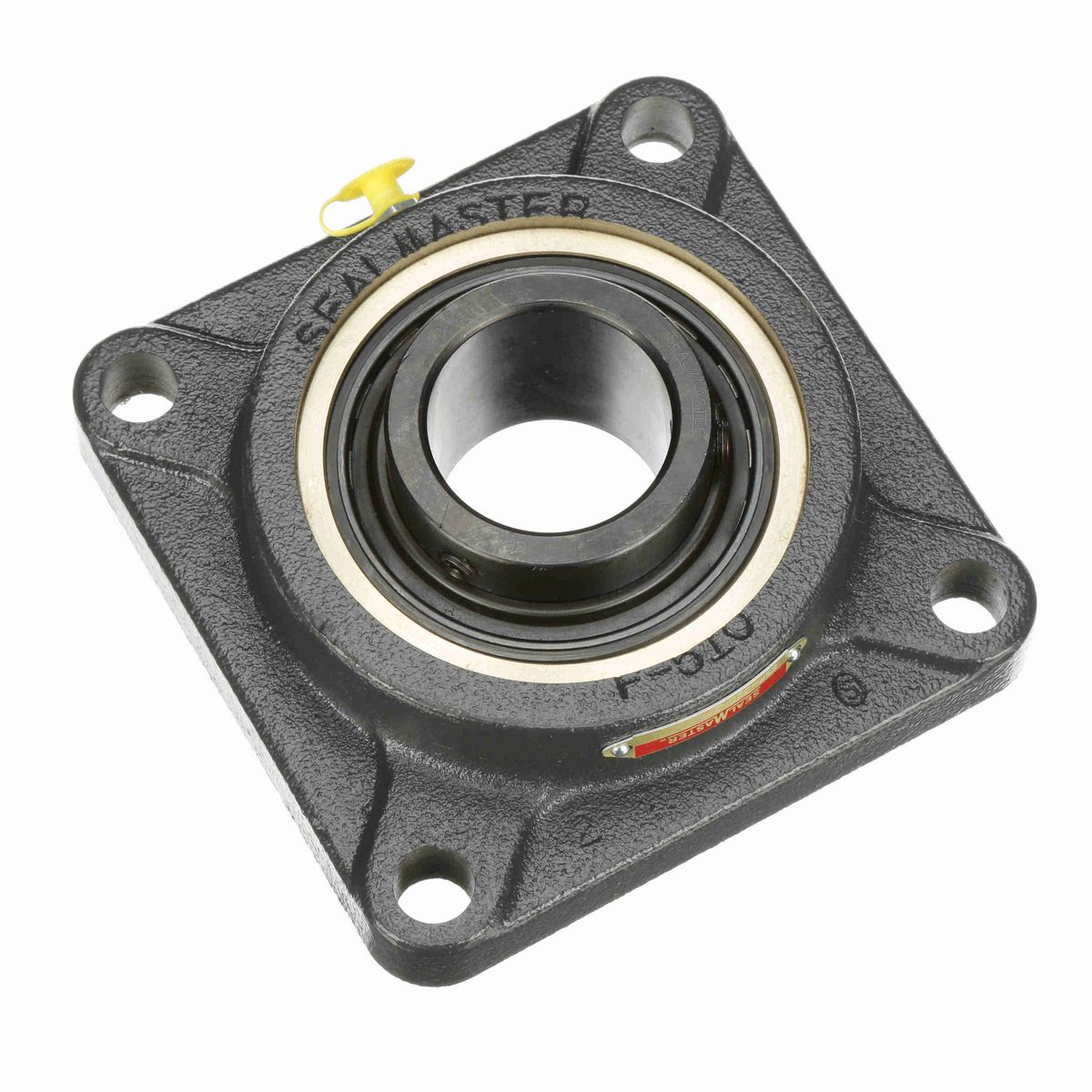 Sealmaster Mounted Cast Iron Four Bolt Flange Ball Bearing - 52100 Bearing Steel, Black Oxided - Setscrew Lock - ESF-32C
