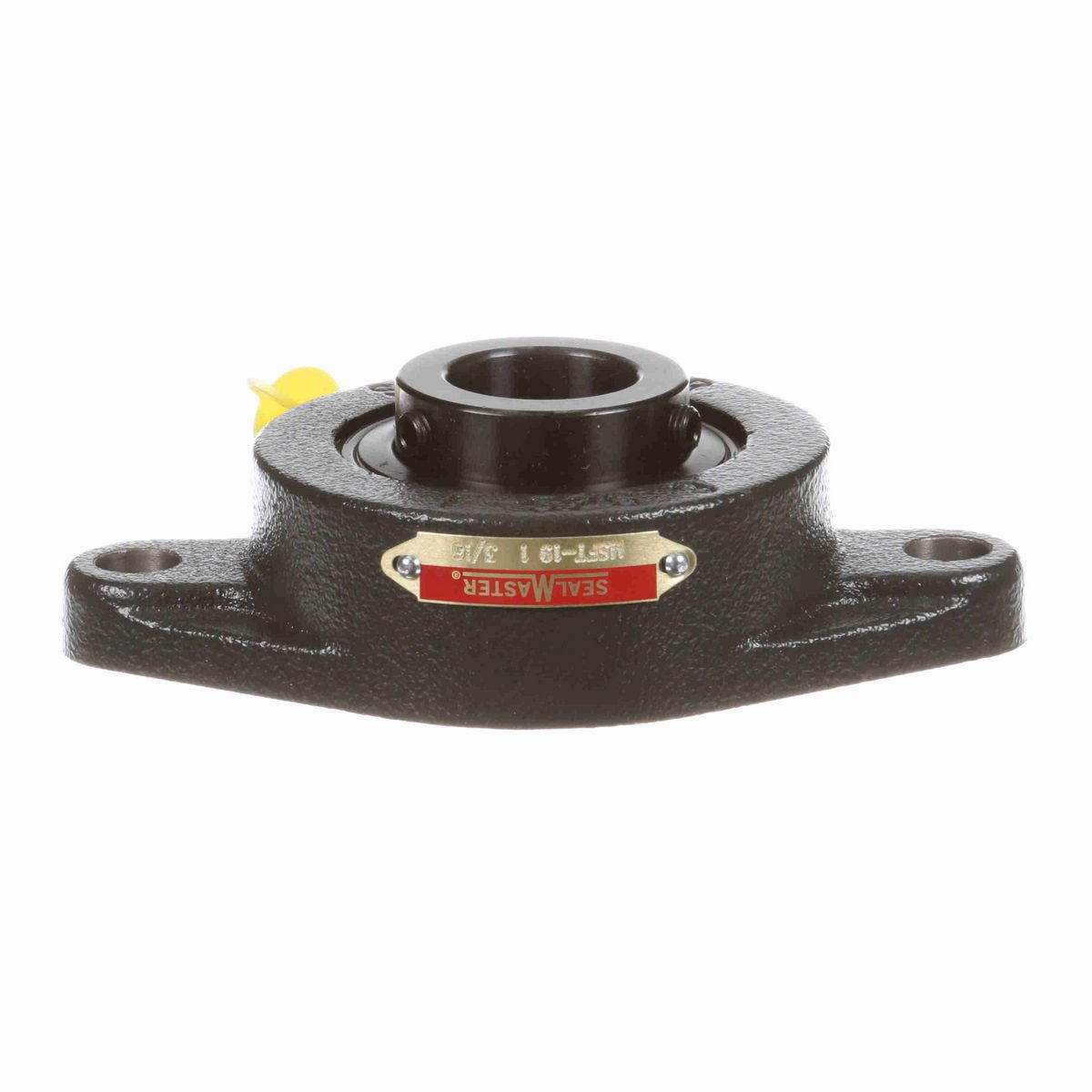 Sealmaster Mounted Cast Iron Two Bolt Flange Ball Bearing - 52100 Bearing Steel, Black Oxided - Setscrew Lock - MSFT-19