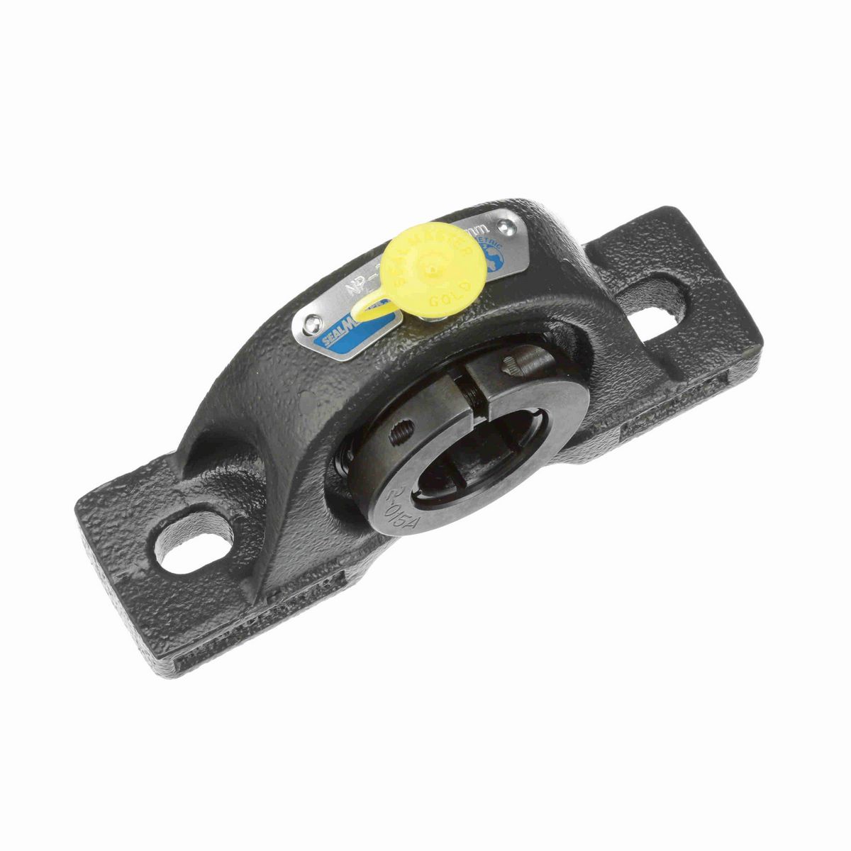 Sealmaster Mounted Cast Iron Two Bolt Pillow Block Ball Bearing - 52100 Bearing Steel, Black Oxided - Concentric Lock - NP-205TMC