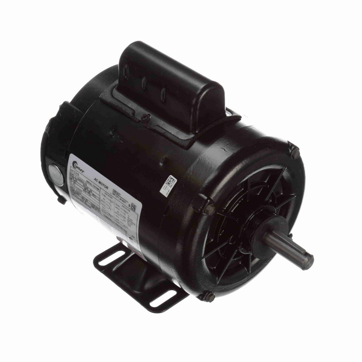 Century General Purpose Farm Duty Motor, .33 HP, 1 Ph, 60 Hz, 115/230 V, 1800 RPM, 56 Frame, TENV - C310V1