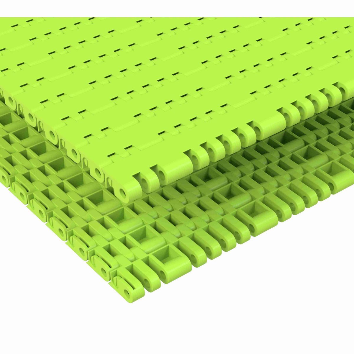 Rexnord 7705 Straight Running Solid Top, Material: Bright Lime-Green Dry PET Low Friction, Width: 12in, Pitch: 1in - 10523052