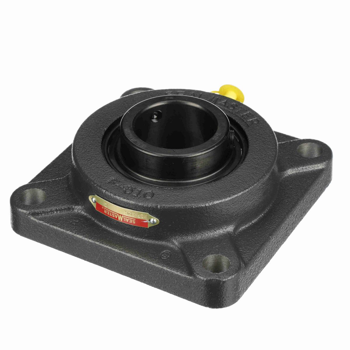Sealmaster Mounted Cast Iron Four Bolt Flange Ball Bearing - 52100 Bearing Steel, Black Oxided - Setscrew Lock - MSF-32C