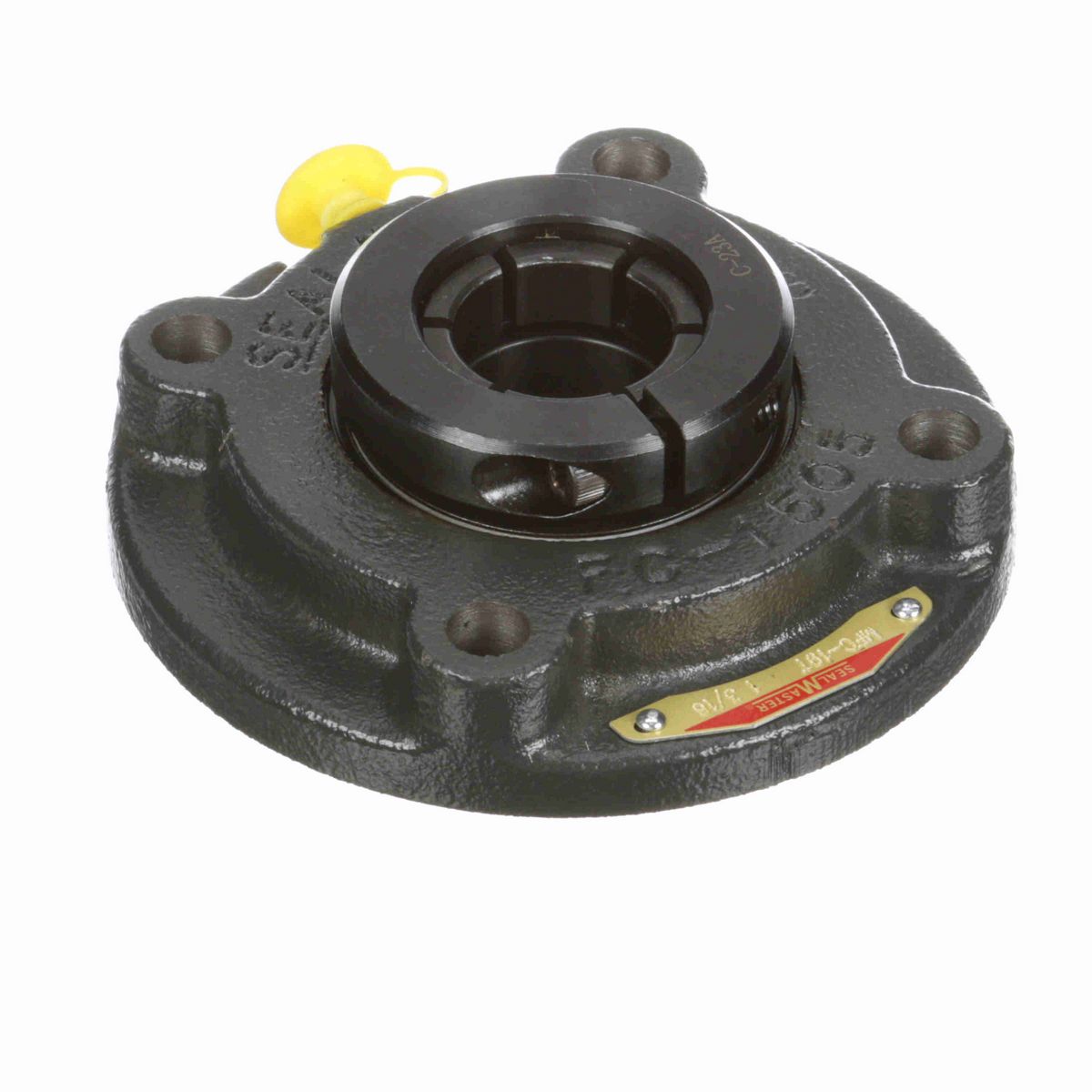 Sealmaster Mounted Cast Iron Flange Cartridge Ball Bearing - 52100 Bearing Steel, Black Oxided - Concentric Lock - MFC-19T