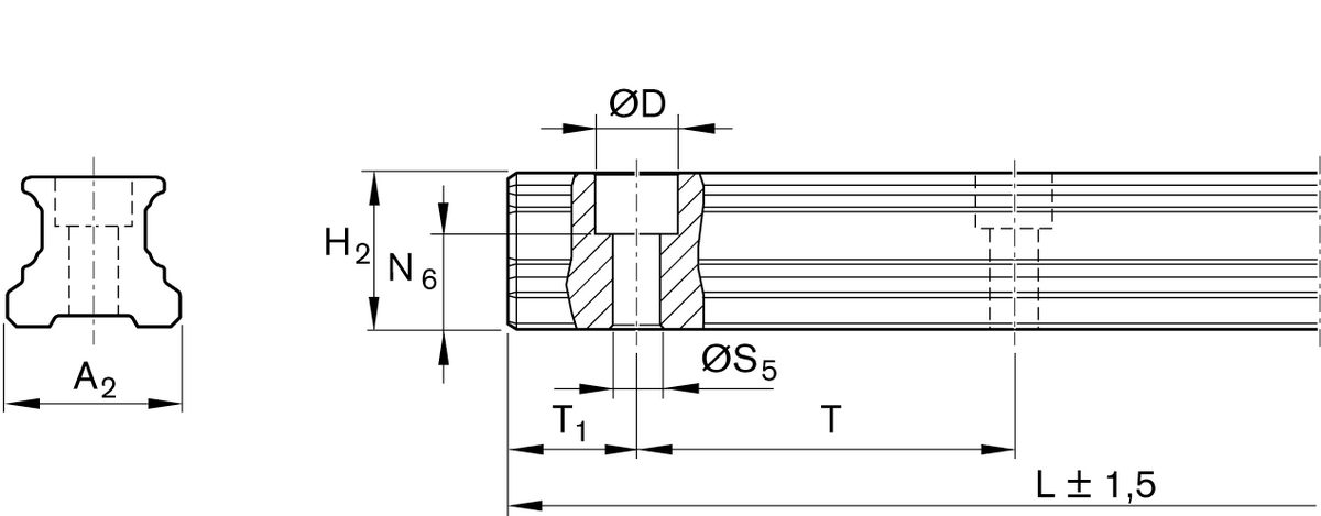 Шариковая направляющая из углеродистой стали Bosch Rexroth KSE-015-SNS-N-MA-AK [R205510432]