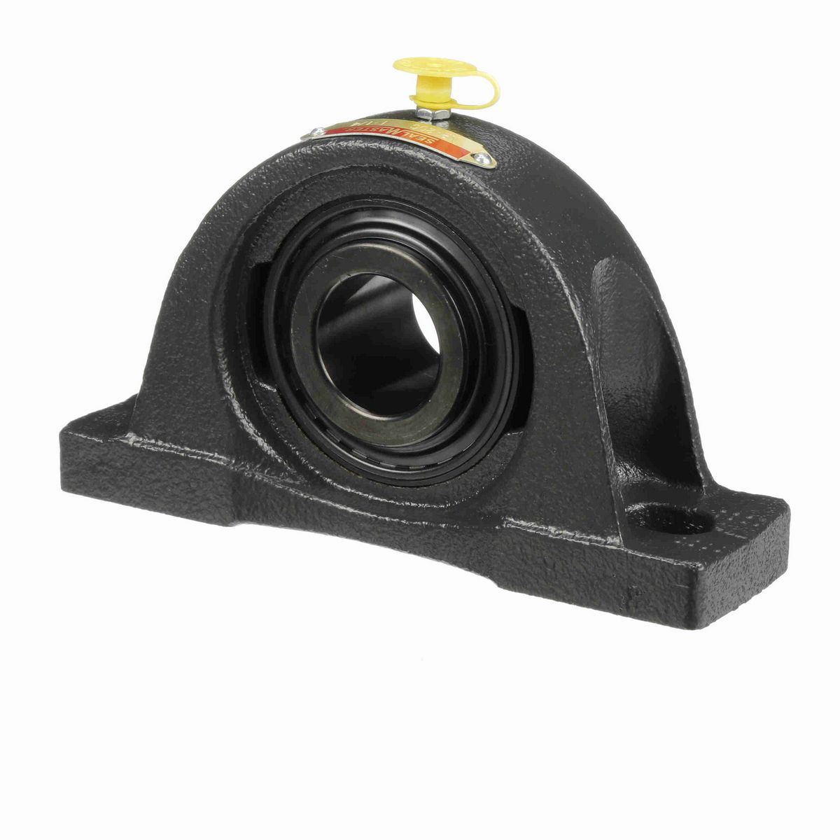 Sealmaster Mounted Cast Iron Two Bolt Pillow Block Ball Bearing - 52100 Bearing Steel, Black Oxided - Setscrew Lock - NP-20C