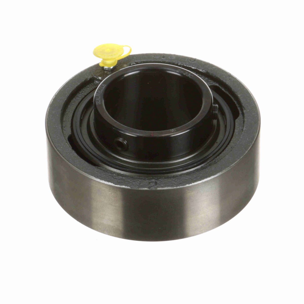Sealmaster Mounted Cast Iron Cylindrical Cartridge Ball Bearing - 52100 Bearing Steel, Black Oxided - Setscrew Lock - SC-35C