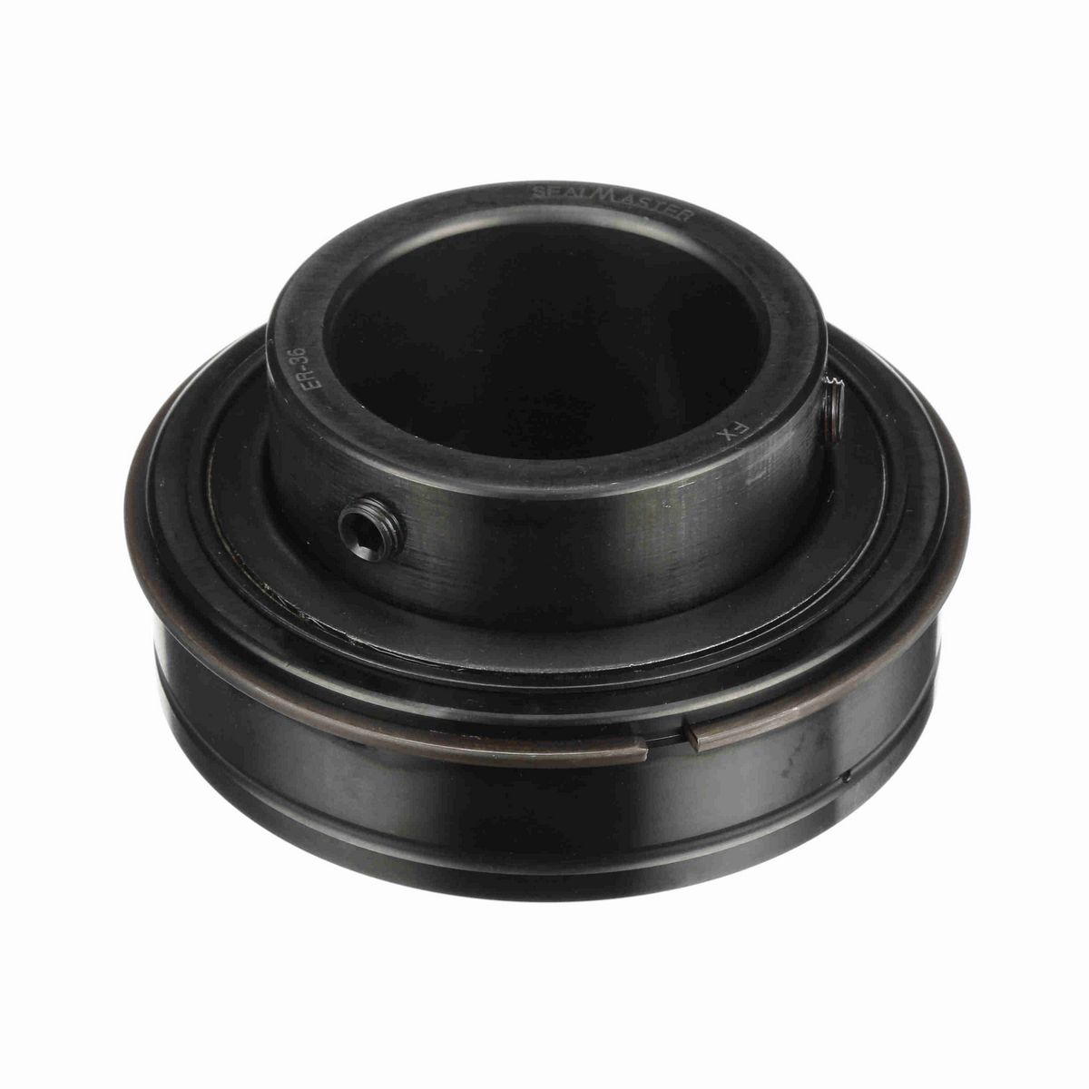 Sealmaster Mounted Insert Only Ball Bearing - 52100 Bearing Steel, Black Oxided - Setscrew Lock - ER-36