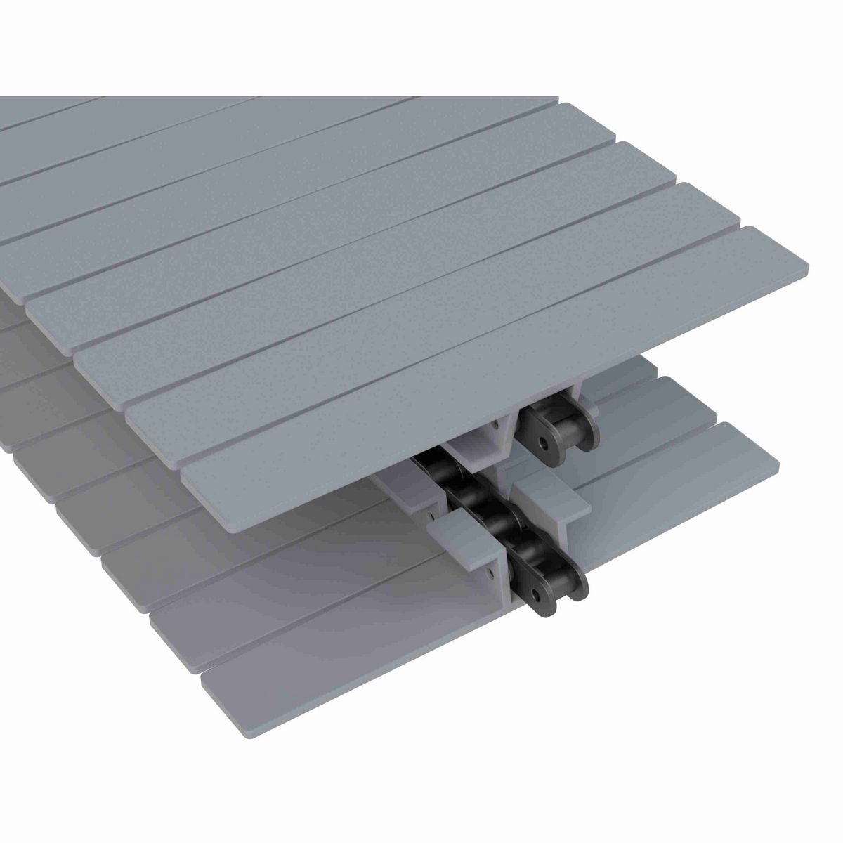 Rexnord 1873TAB Side-flexing Solid Top, Material: Silver Platinum Series, Width: 10in, Pitch: 1.5in - 81430856