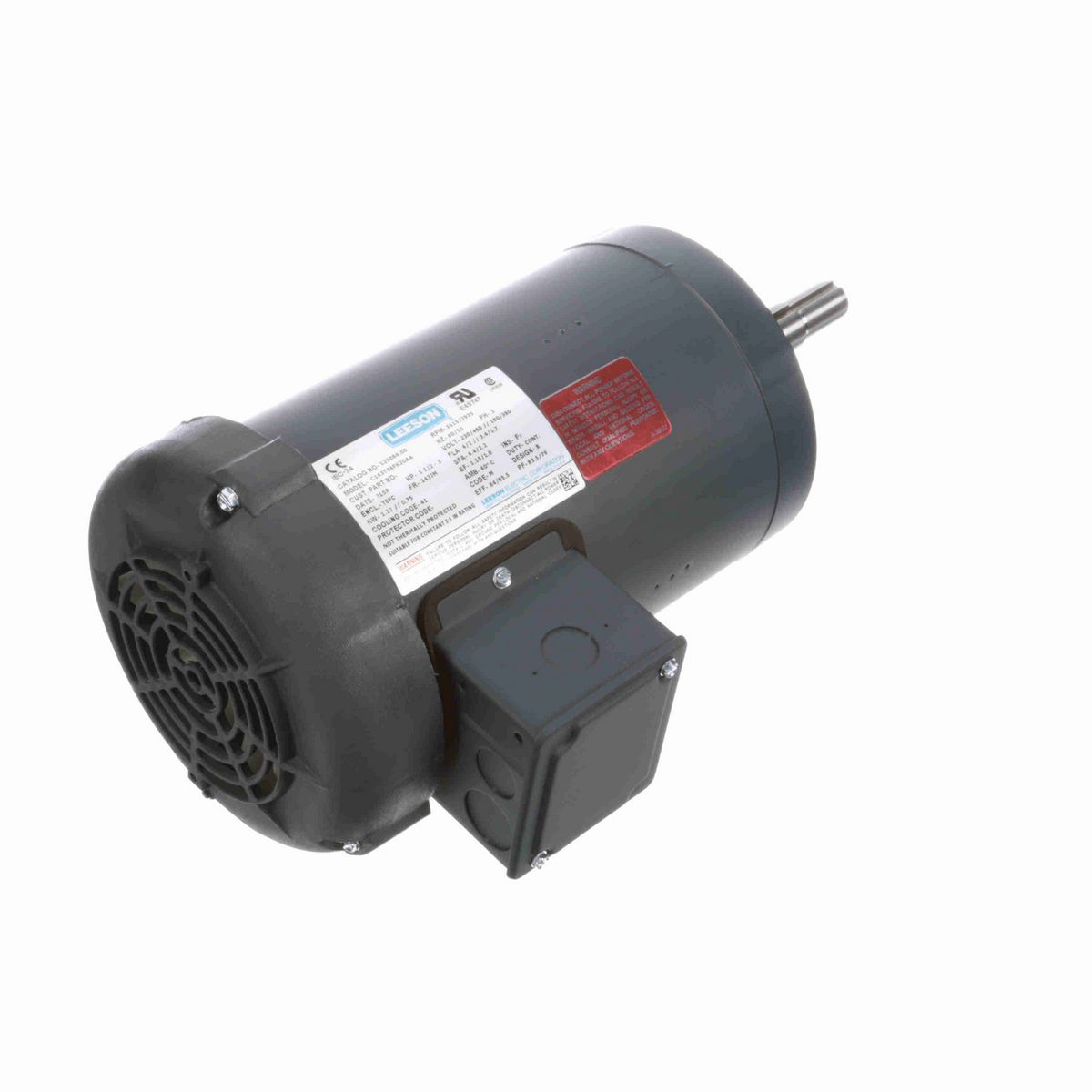 LEESON Close-Coupled Pump Motor, 1.50 & 1 HP, 3 Ph, 60 & 50 Hz, 230/460 & 190/380 V, 3600 & 3000 RPM, 143JM Frame, TEFC - 122086.00