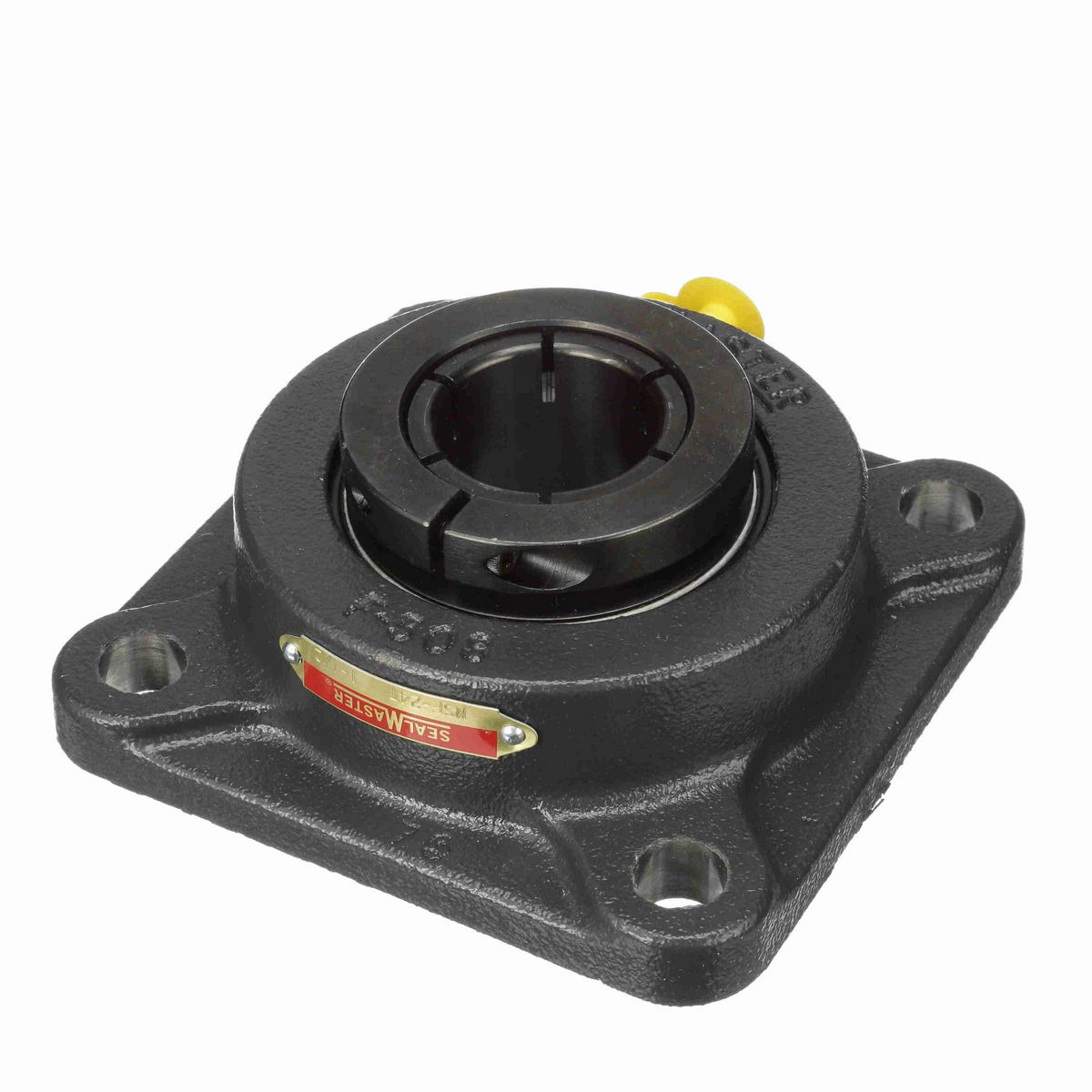 Sealmaster Mounted Cast Iron Four Bolt Flange Ball Bearing - 52100 Bearing Steel, Black Oxided - Concentric Lock - MSF-24T