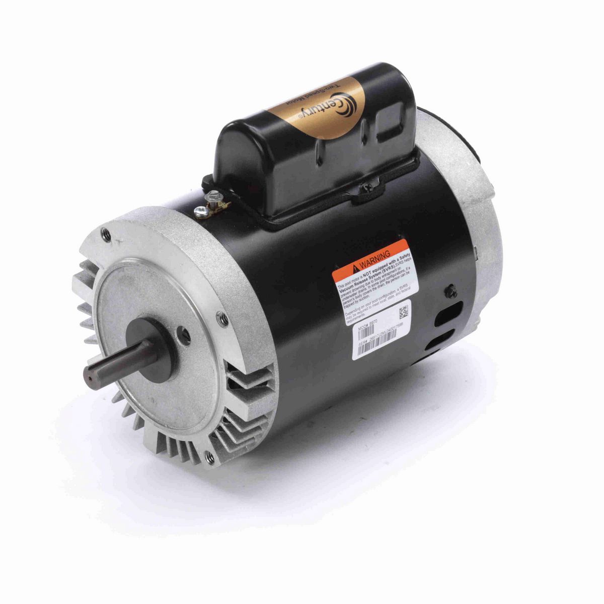 Century Pool Pump Motor, 1/2-.06 HP, 1 Ph, 60 Hz, 115 V, 3600 RPM, M56C Frame, DP - B970