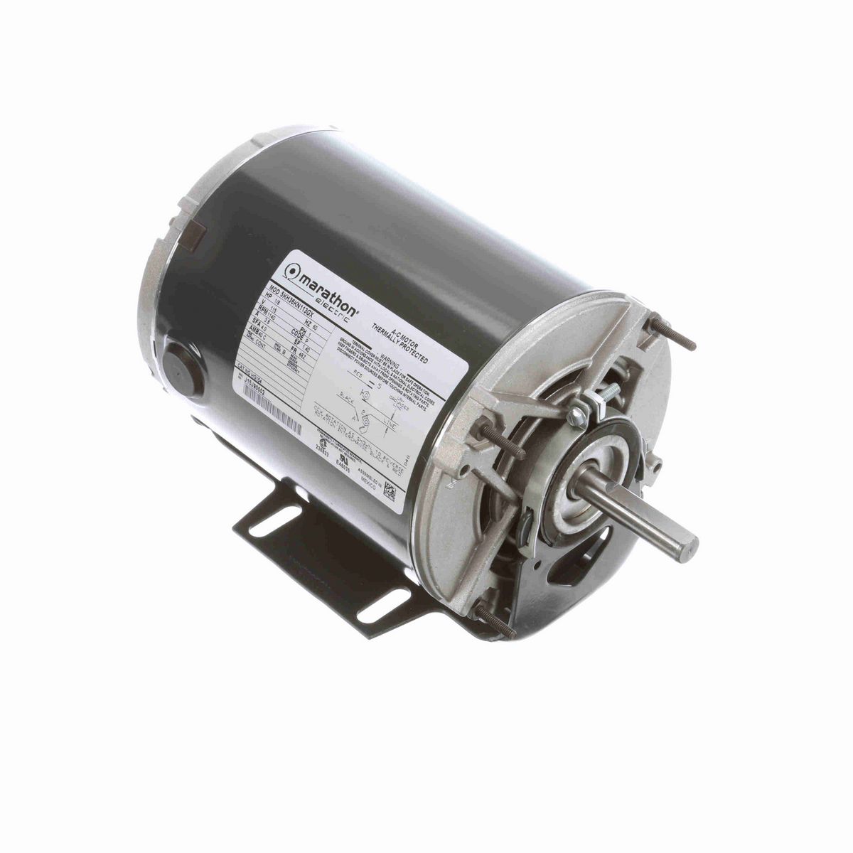 LEESON Fan and Blower Motor, 0.13 HP, 1 Ph, 60 Hz, 115 V, 1200 RPM, 48Z Frame, DP - HG154