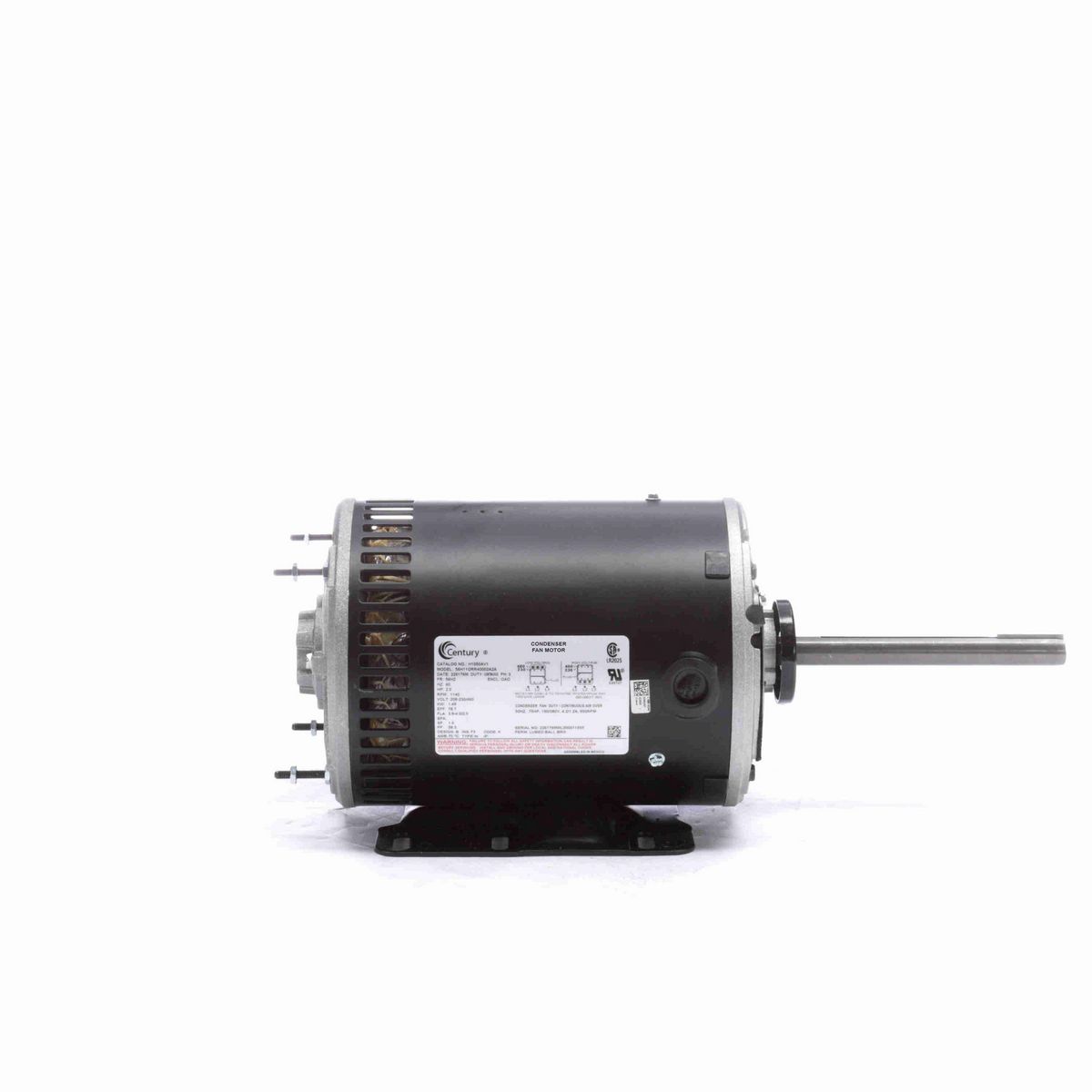 Century JuggerNaut® Condenser Fan Motor, 1 HP, 3 Ph, 60 Hz, 230/460 V, 1200 RPM, 56HZ Frame, OPAO - H1050AV1