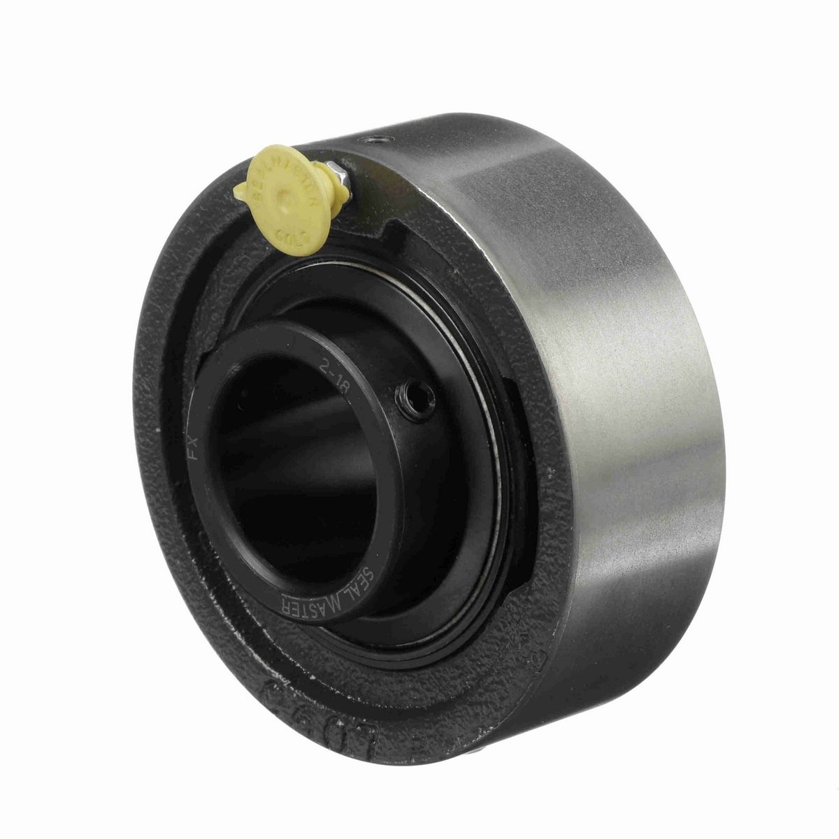 Sealmaster Mounted Cast Iron Cylindrical Cartridge Ball Bearing - 52100 Bearing Steel, Black Oxided - Setscrew Lock - SC-24