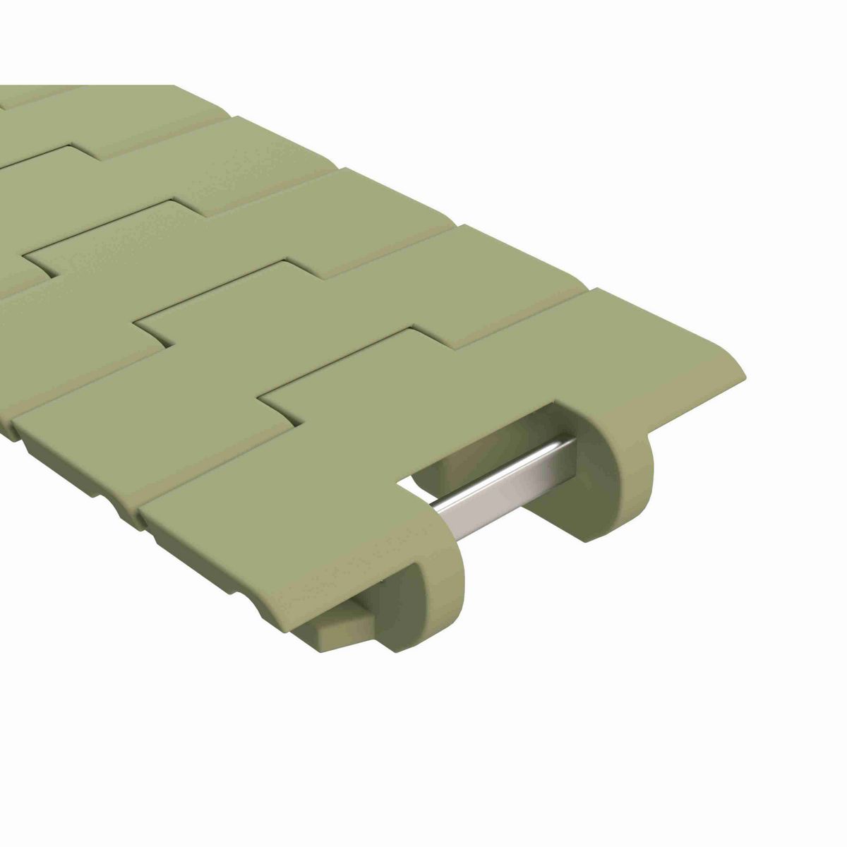 Rexnord 882TAB Side-flexing Solid Top, Material: Green Abrasion Resistant Polyamide, Width: 4.5in, Pitch: 1.5in - 81430511