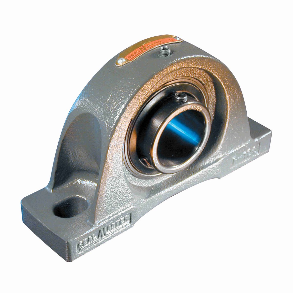 Sealmaster Mounted Cast Iron Two Bolt Pillow Block Ball Bearing - 52100 Bearing Steel, Black Oxided - Setscrew Lock - Reduced Maintenance - Lubed for Life - NP-24H RM