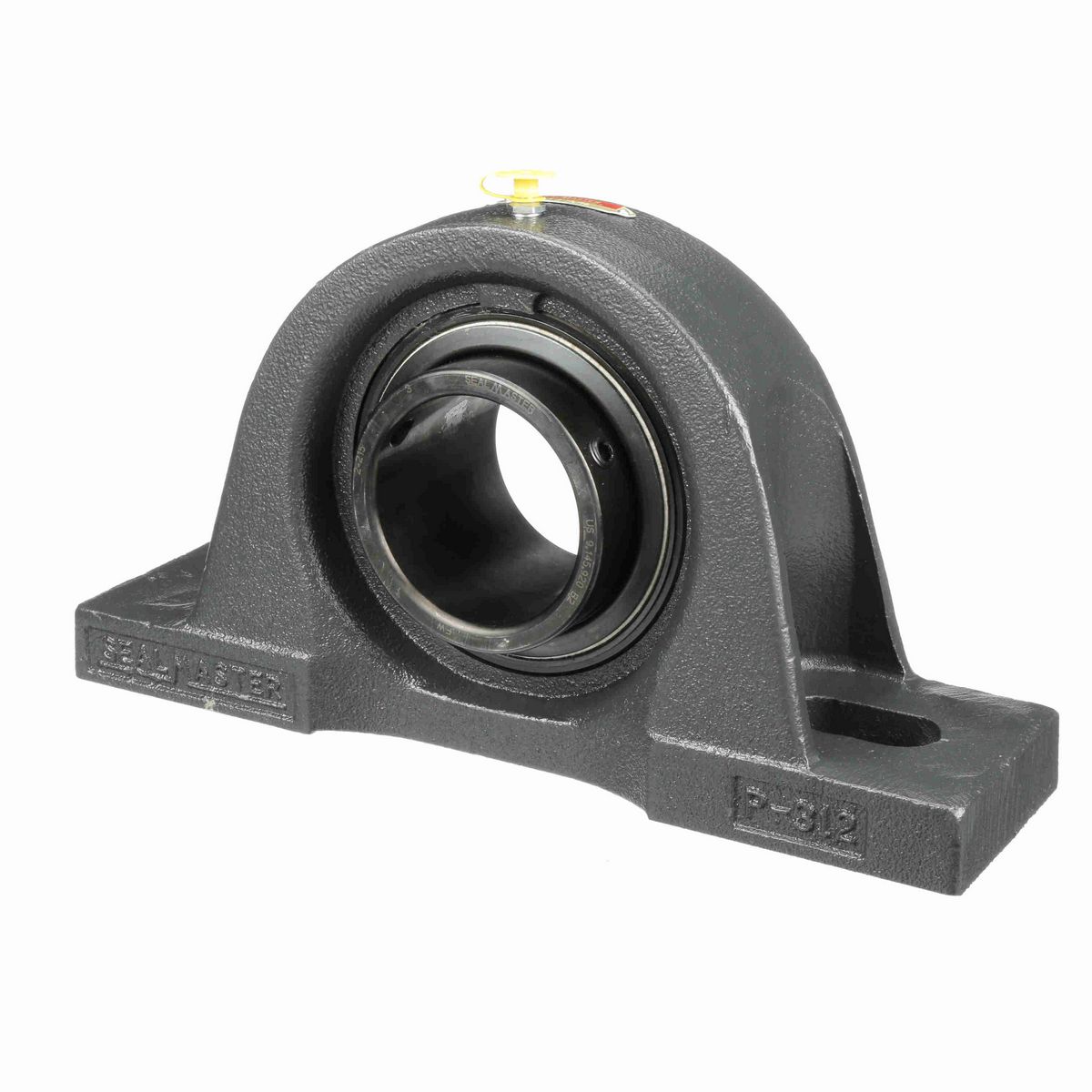 Sealmaster Mounted Cast Iron Two Bolt Pillow Block Ball Bearing - 52100 Bearing Steel, Black Oxided - Setscrew Lock - NP-47