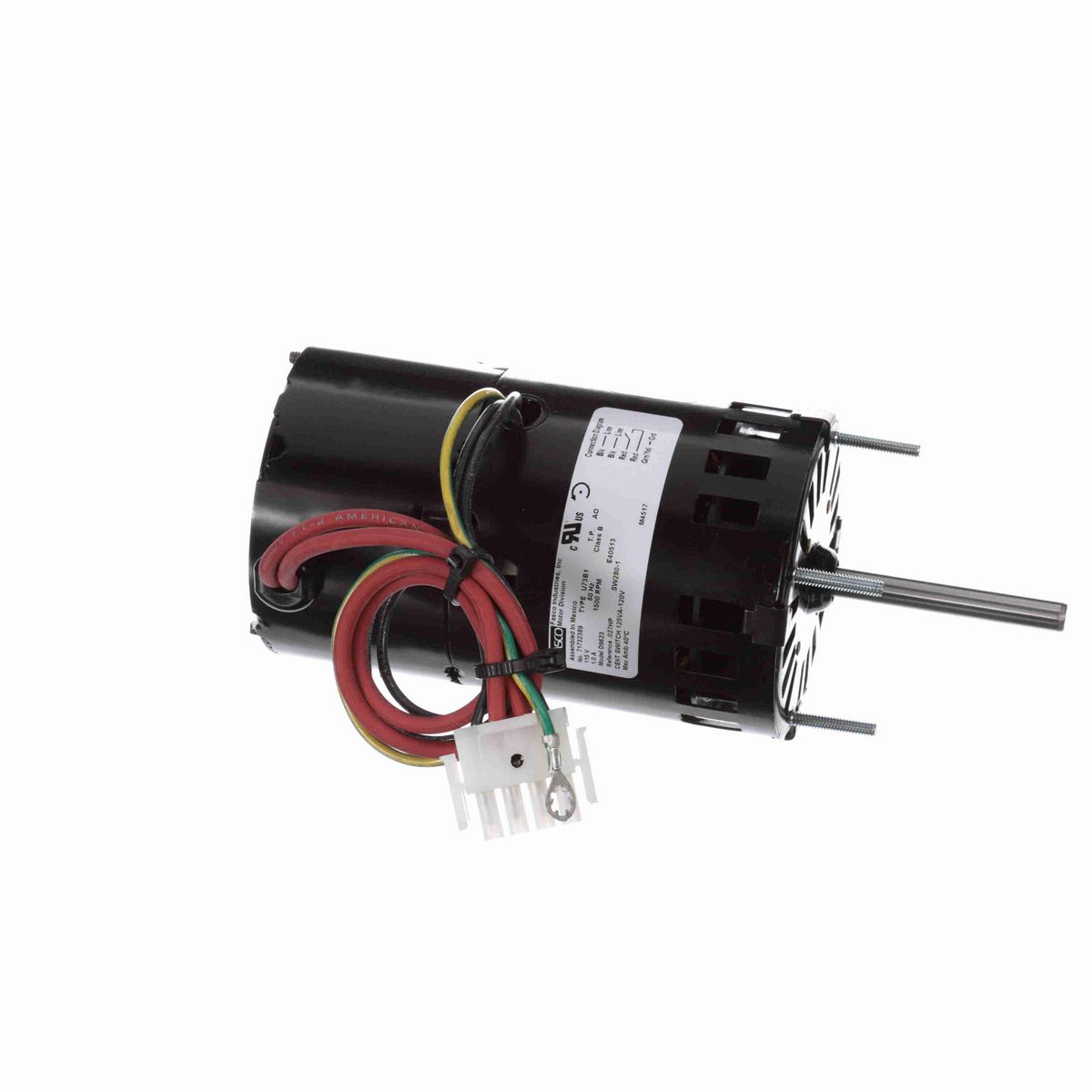 FASCO OEM Replacement Motor, 0.027 HP, 1 Ph, 60 Hz, 115 V, 1500 RPM, 1 Speed, 3.3" Diameter, OAO - D9623