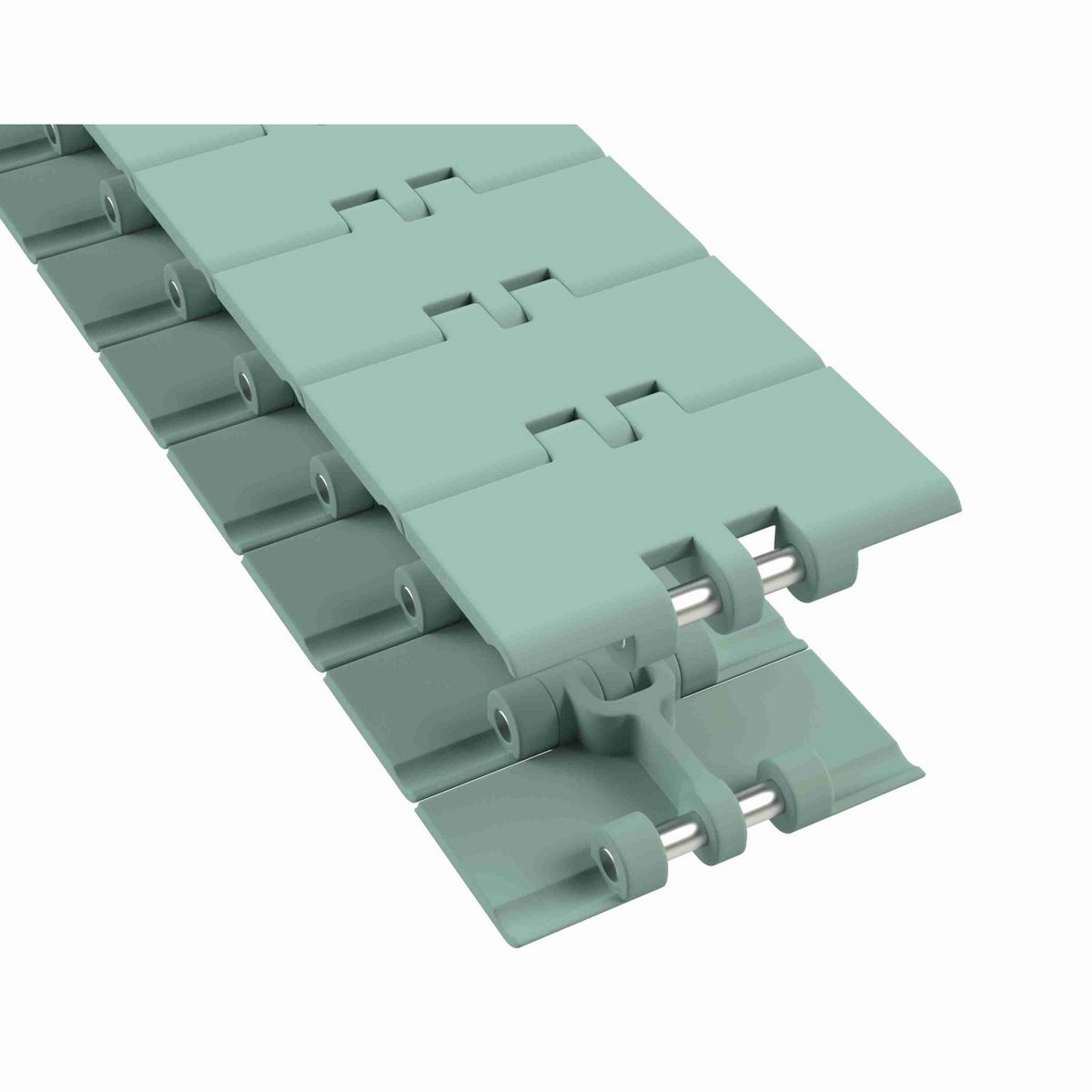 Rexnord 820 Straight Running Solid Top, Material: Heat Stabilized (Green), Width: 3.25in, Pitch: 1.5in - 81426851