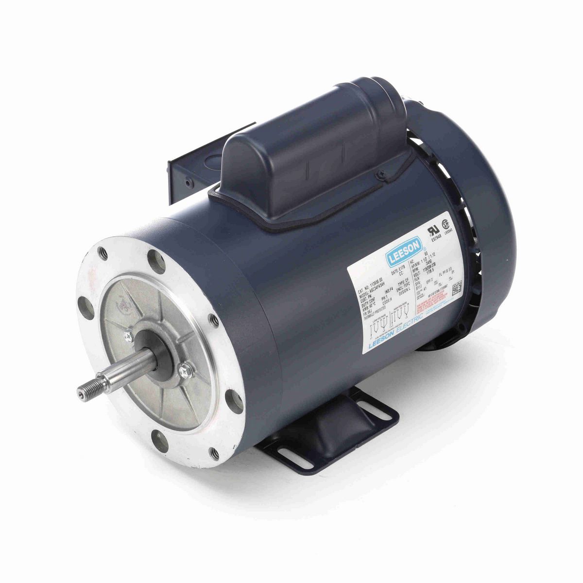 LEESON Jet Pump Motor, 1.50 HP, 1 Ph, 60 Hz, 115/230 V, 3600 RPM, 56J Frame, TEFC - 113958.00