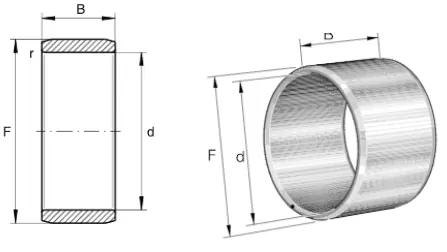 Игольчатый роликовый подшипник HGF IR12X15X12.5