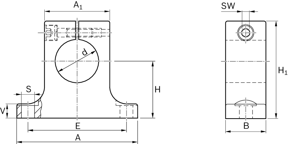 Опорный блок вала Bosch Rexroth WBS-20 [R105502000]