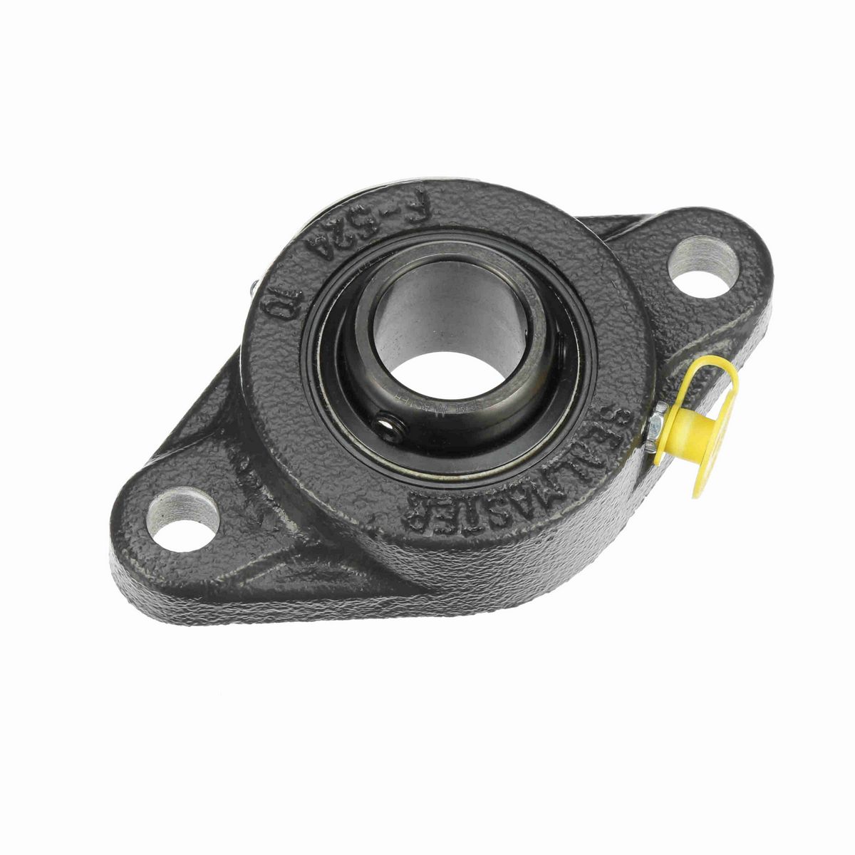 Sealmaster Mounted Cast Iron Two Bolt Flange Ball Bearing - 52100 Bearing Steel, Black Oxided - Setscrew Lock - SFT-205